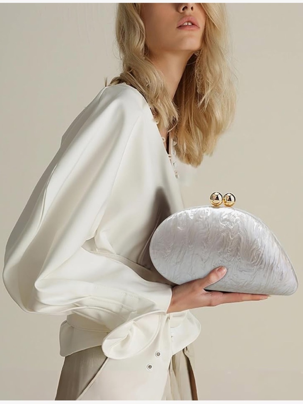 Acrylic Shell Evening Clutch Bag